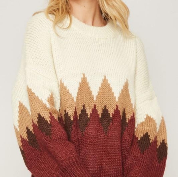 Chunky Knit Multi Print Sweater - Picture 4 of 5